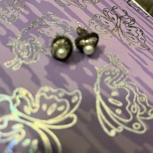 Freshwater pearl over cubic zirconia and sterling silver